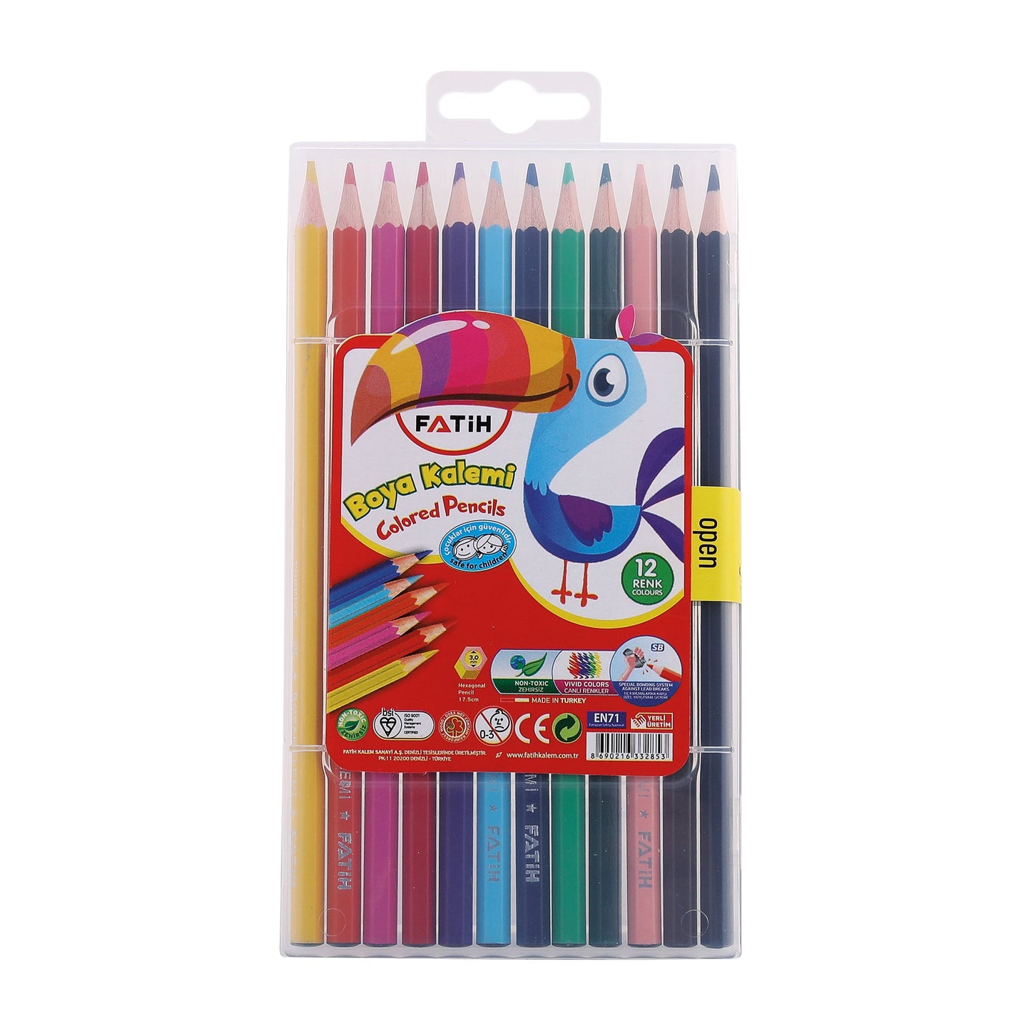 Crayones en estuche de plástico 12 colores