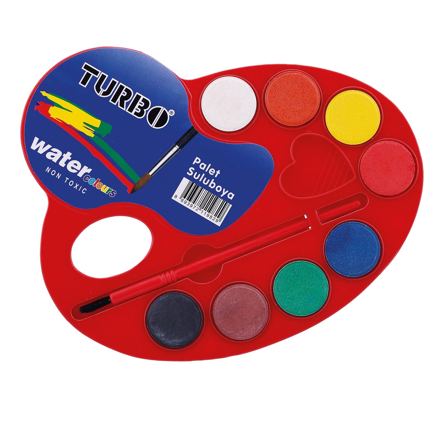 Paleta de acuarelas Turbo 8 colores