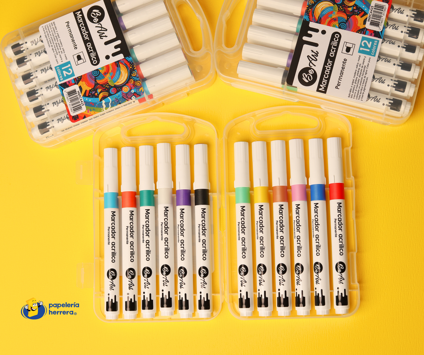 MARCADOR ACRILICO BE ART 12COL. ESTUCHE PLASTICO