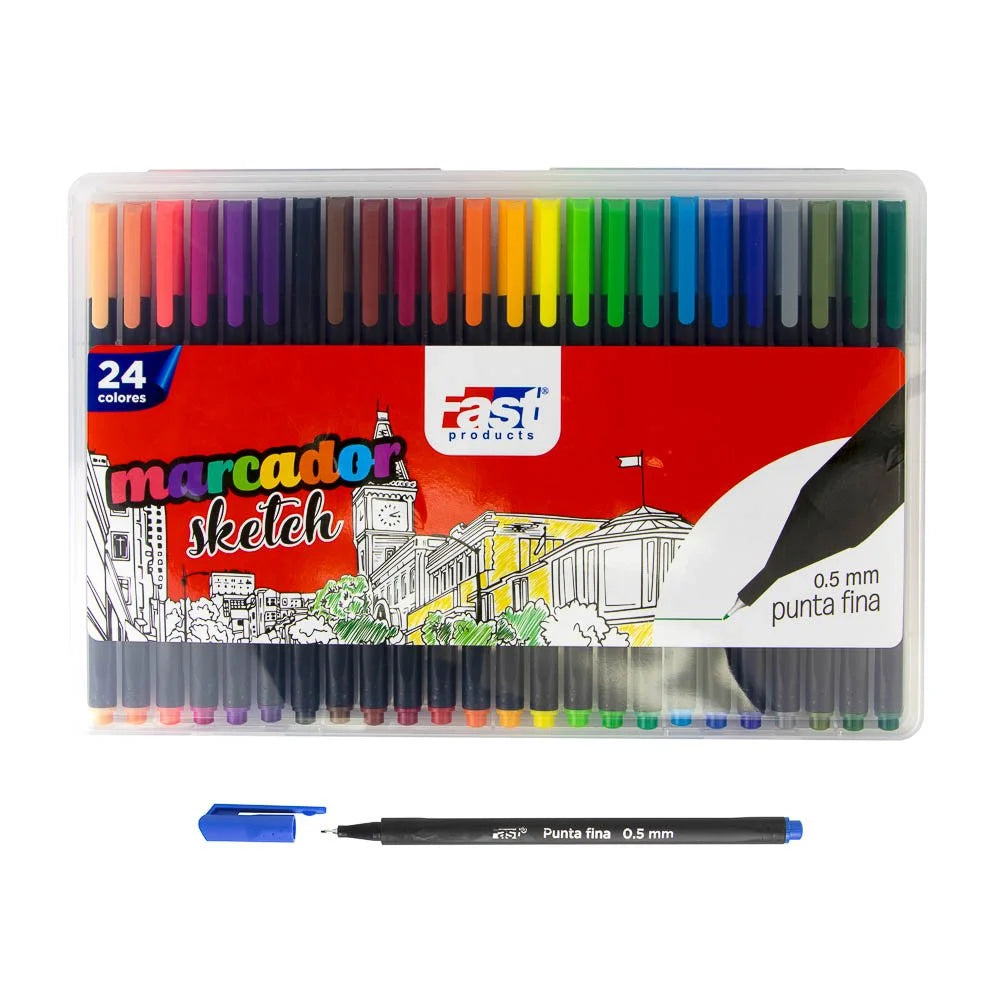 MARCADORES EN ESTUCHE FAST FINELINER 24C (12X6)