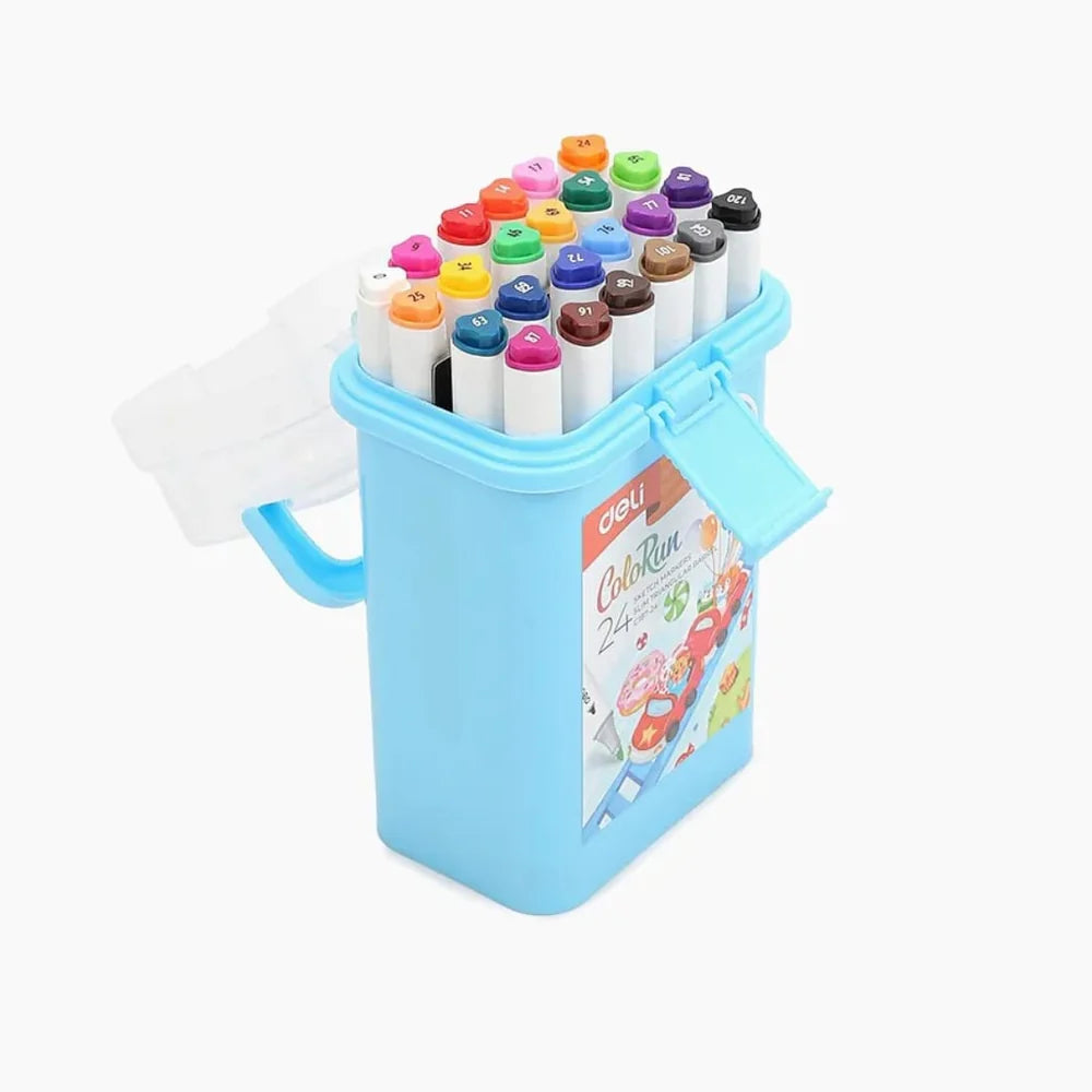 Marcadores lavables Deli Color Run - Juego de 12/24/36/48 Colores