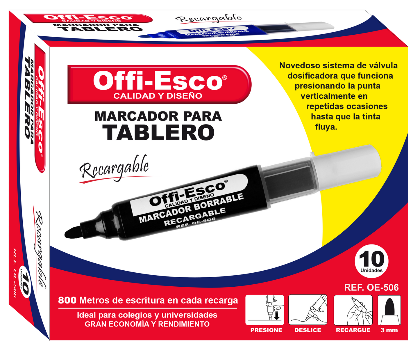 Cartucho recargable para marcador de pizzara Offi Esco OE-506R