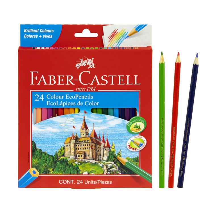 CRAYON FABER CASTELL 120124 24 COLORES LARGO