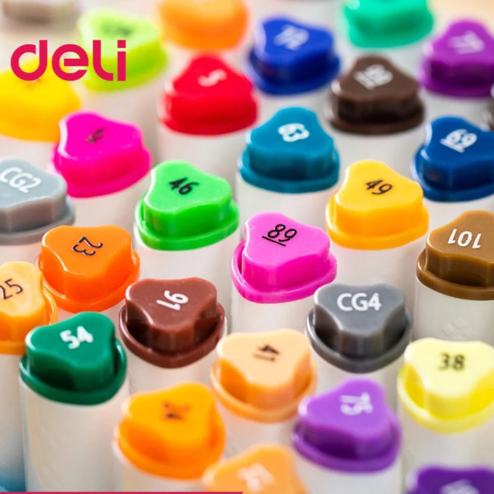 Marcadores lavables Deli Color Run - Juego de 12/24/36/48 Colores