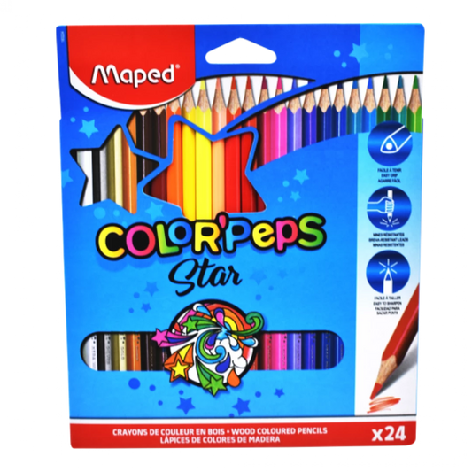 CRAYON MAPED COLOR PEPS TRIANGULAR LARGO 24 COLORES