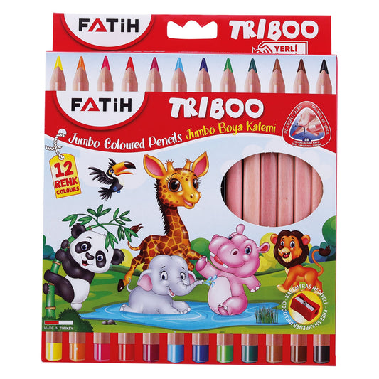 Lápices de colores jumbo Fatih Triboo 12 colores
