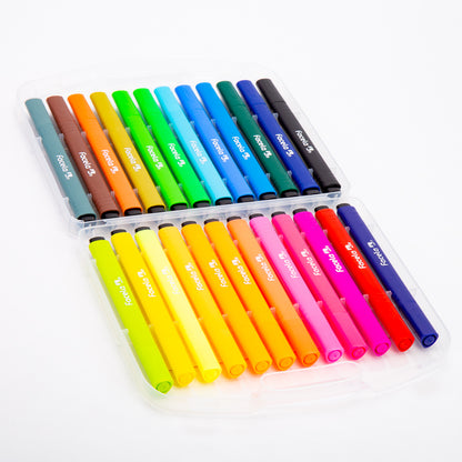 MARCADORES EN ESTUCHE FACELA ESTUCHE PLASTICO 24 COLORES