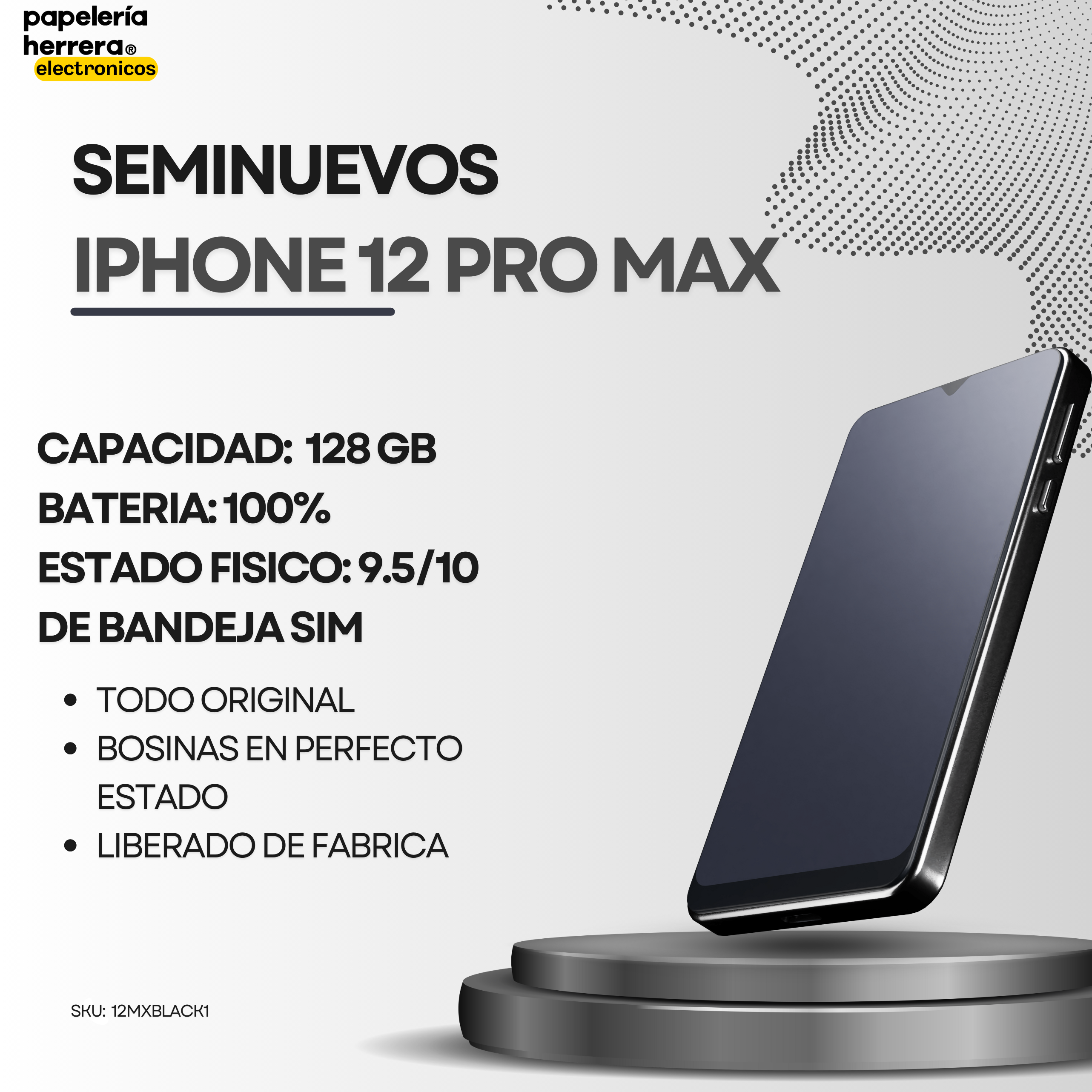 Iphone 12 pro max 128 GB negro