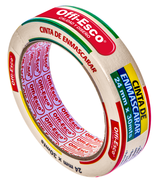 Cinta de enmascarar (maskin tape) 24 mm x 30 mts