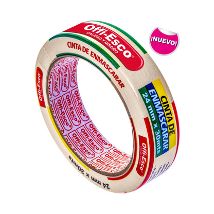 Cinta de enmascarar (maskin tape) 24 mm x 30 mts