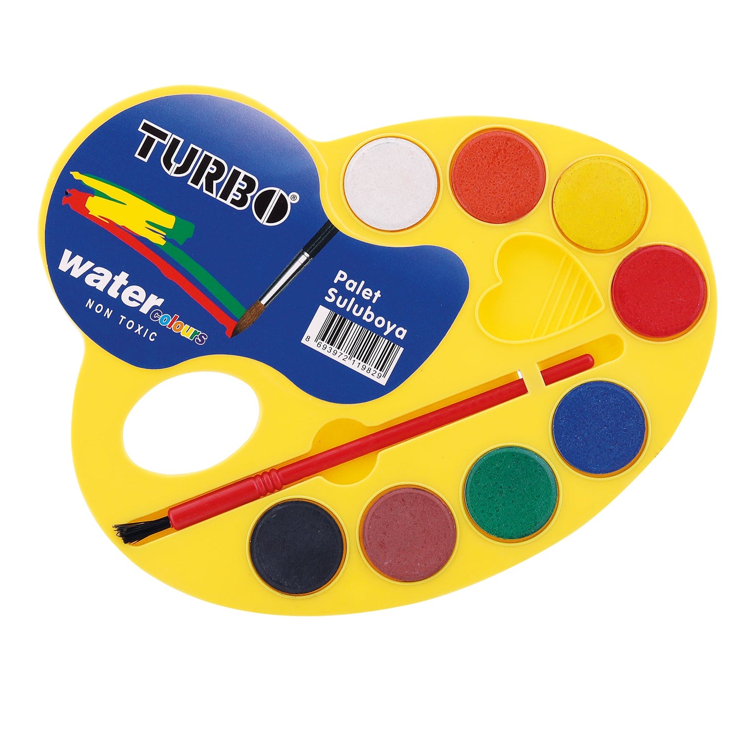 Paleta de acuarelas Turbo 8 colores