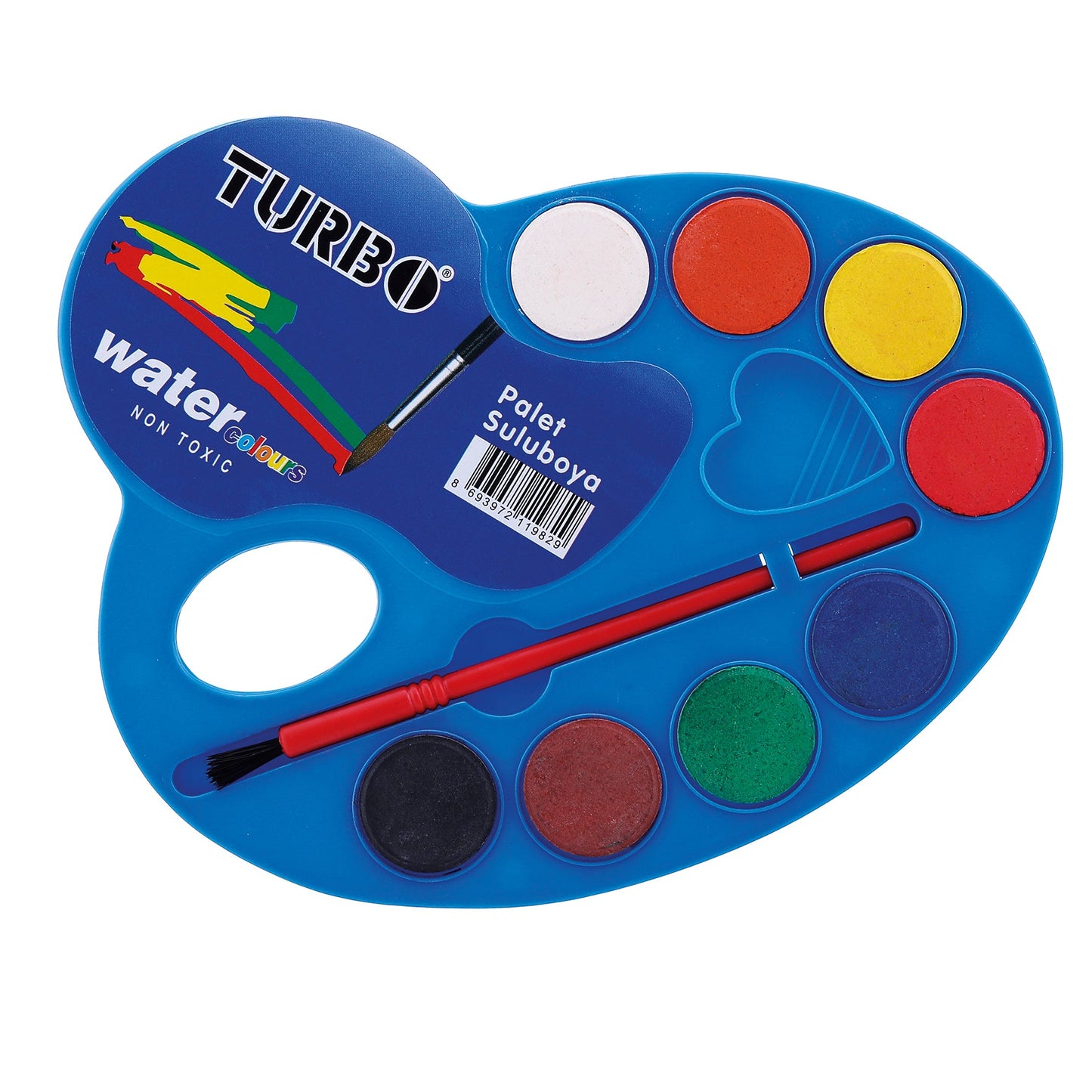 Paleta de acuarelas Turbo 8 colores