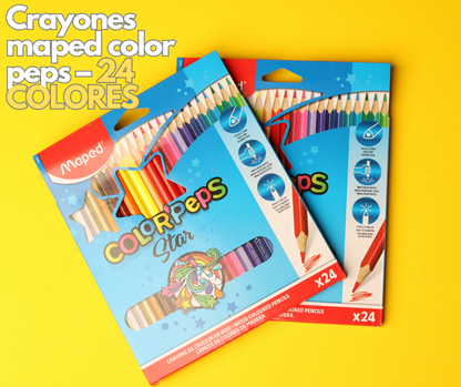 CRAYON MAPED COLOR PEPS TRIANGULAR LARGO 24 COLORES
