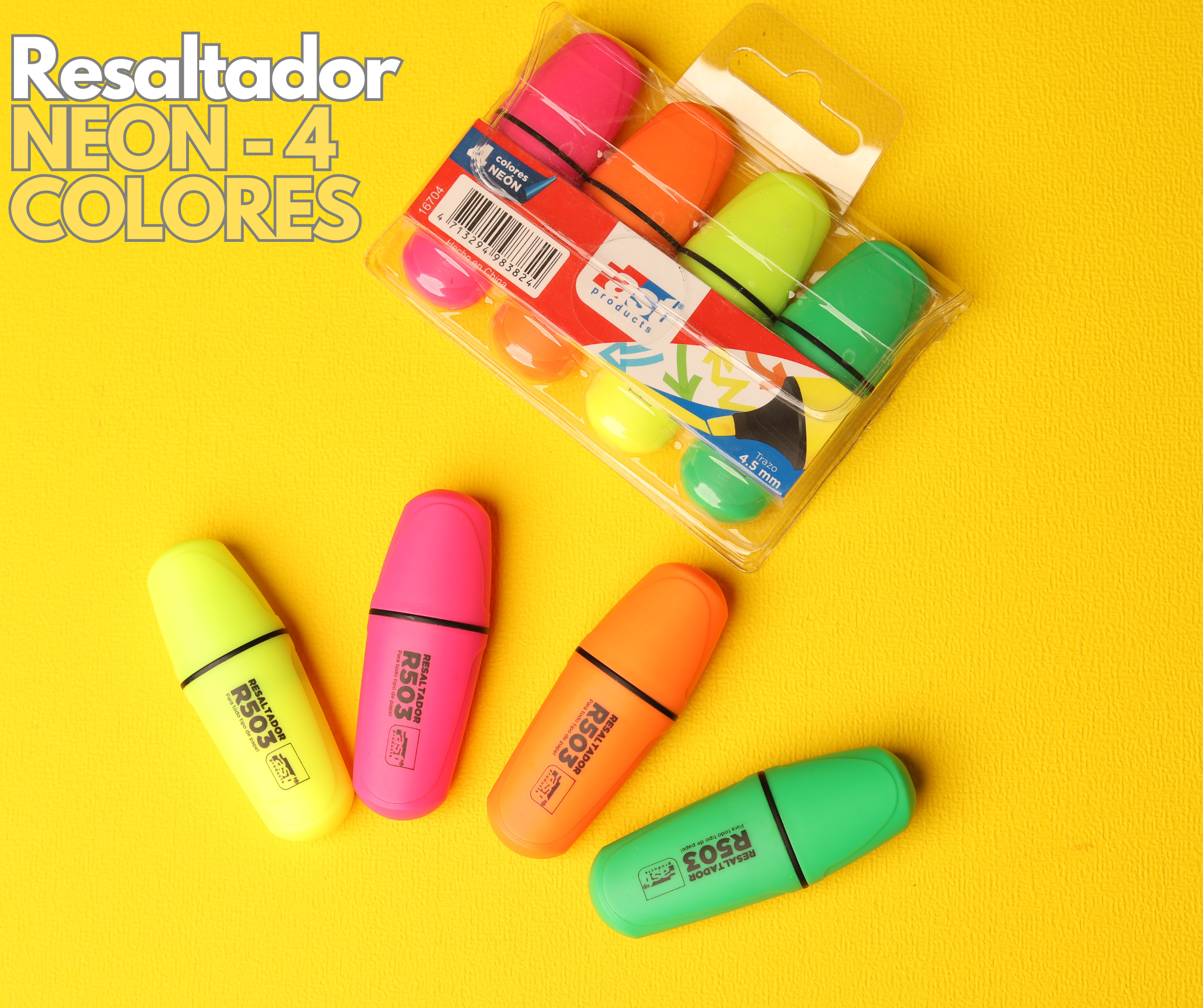 RESALTADOR FAST ESTUCHE DE 4 COLORES