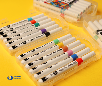 MARCADOR ACRILICO BE ART 12COL. ESTUCHE PLASTICO