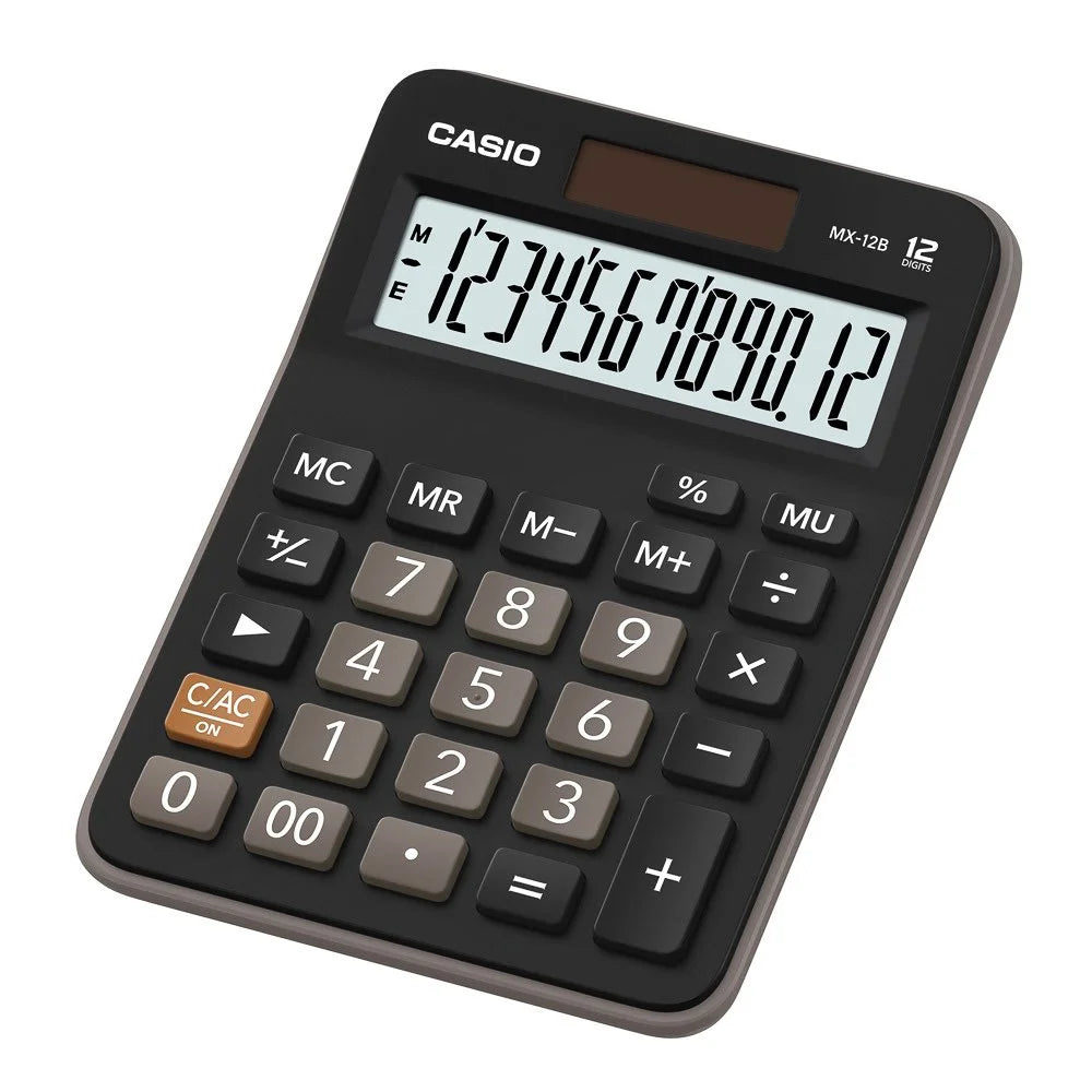 CALCULADORA DE ESCRITORIO CASIO MX-12B-BK 12D NEGRO