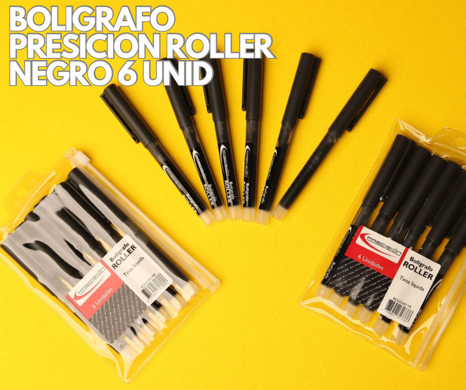 BOLIGRAFO PRESICION ROLLER NEGRO 6 UNID