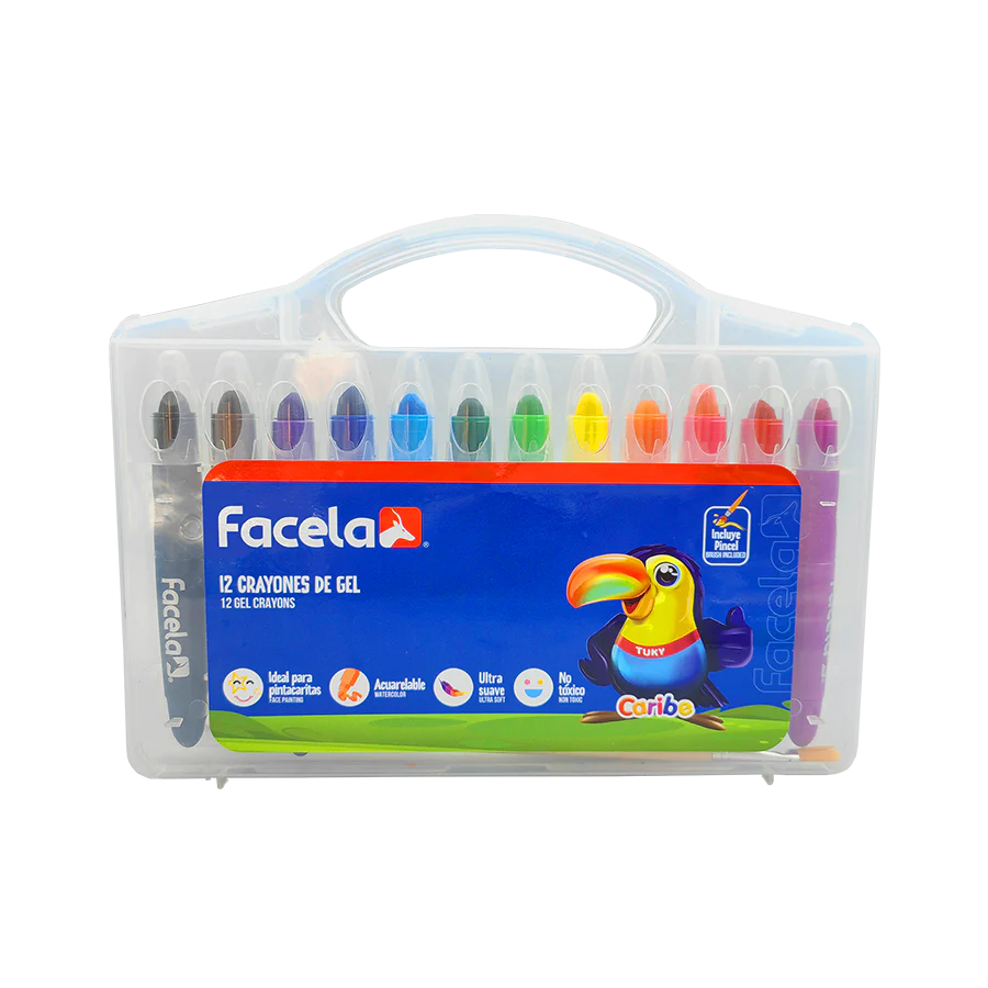Crayones de Gel facela 12 UNIDADES