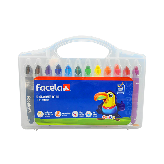 Crayones de Gel facela 12 UNIDADES