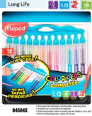 MARCADORES EN ESTUCHE MAPED LONG LIFE INNOVATION 12 COLORES