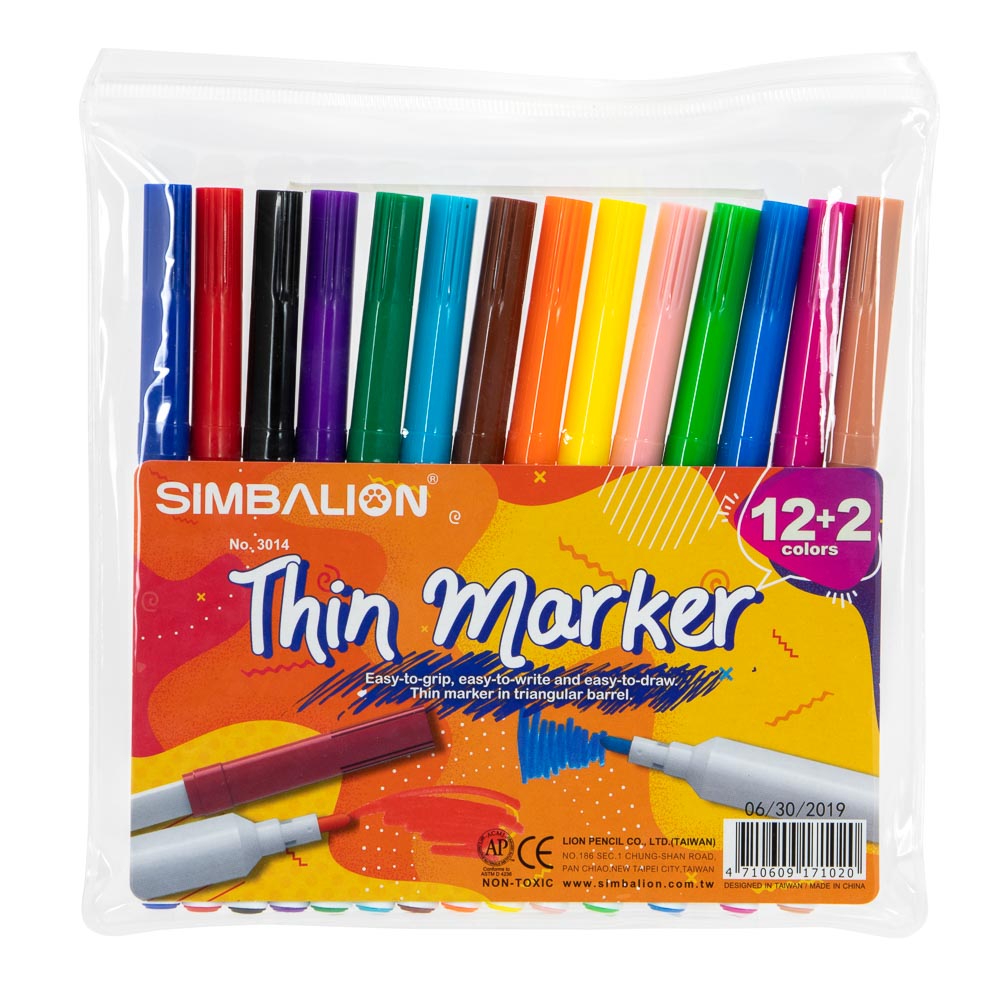 MARCADORES EN ESTUCHE SIMBALION 12 COL.