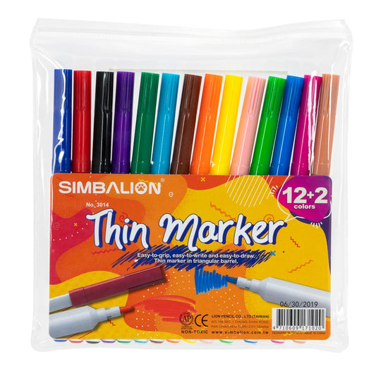 MARCADORES EN ESTUCHE SIMBALION 12 COL.