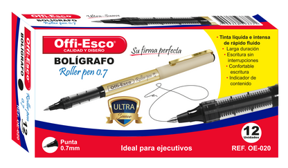 Bolígrafo roller pen OE-020 ROLLER TINTA/LIQ 0.7 D12 AZUL