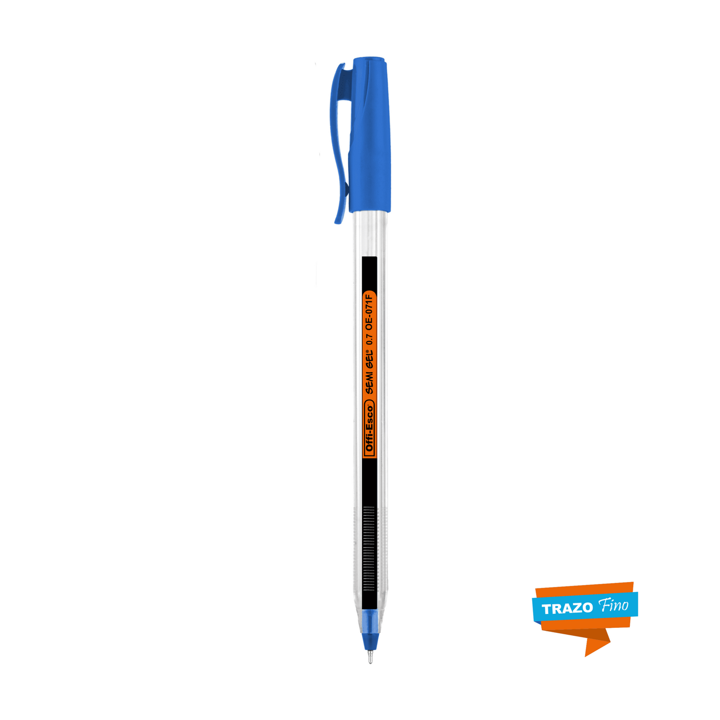 Bolígrafo semi gel 0.7 m OE-071F TRIANGULAR  AZUL UNIDAD