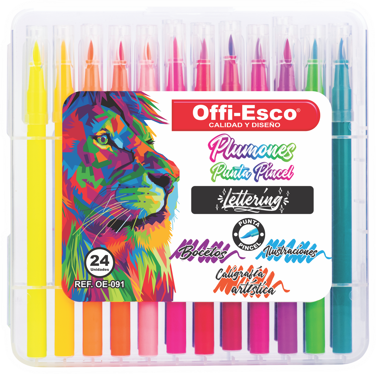 Marcadores punta pincel x24 col OE-091