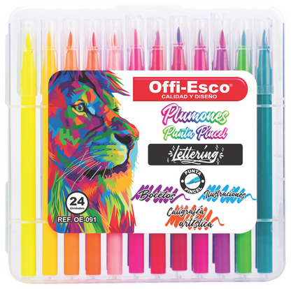 Marcadores punta pincel x24 col OE-091