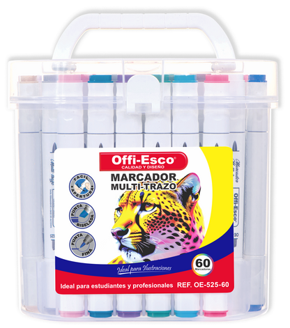 Marcador permanente multi-trazo x 60 Unds OE-525-60