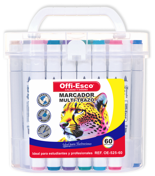 Marcador permanente multi-trazo x 60 Unds OE-525-60