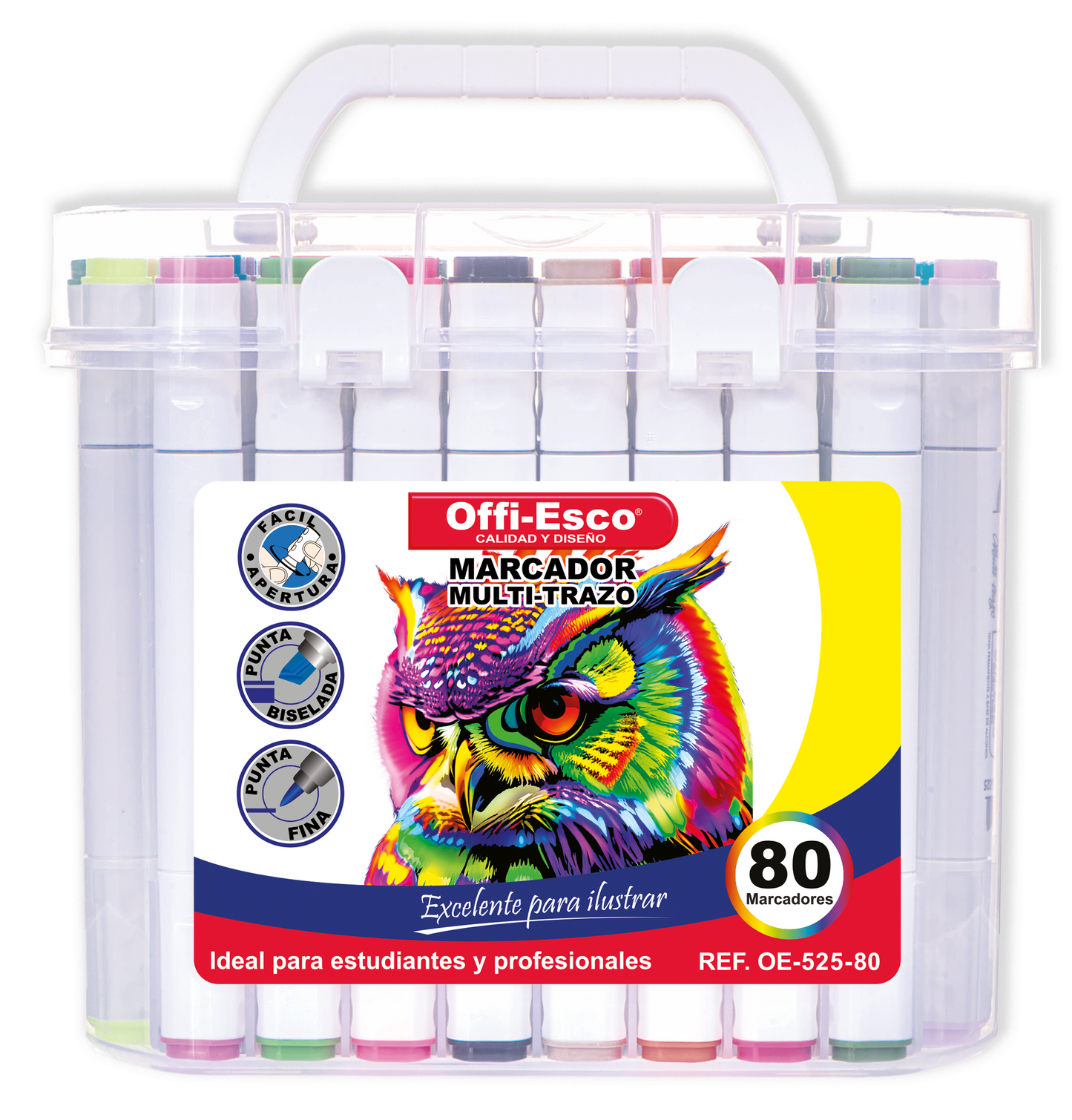 Marcador permanente multi-trazo x 80 Unds OE-525-80