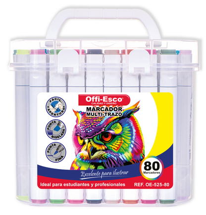 Marcador permanente multi-trazo x 80 Unds OE-525-80