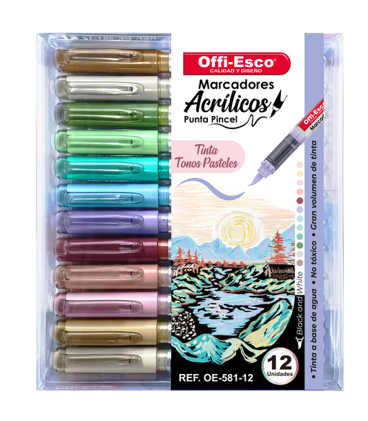 Marcadores Acrílicos Punta Pincel OE-581-12