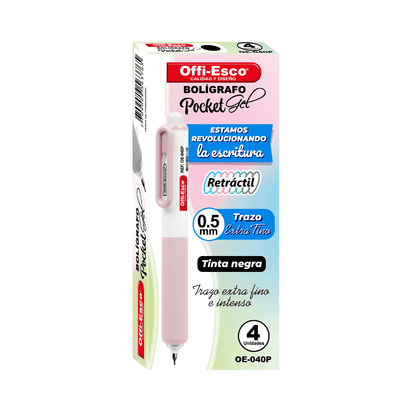 Bolígrafo OE-040P Gel 0.5MM Pocket 4 colores