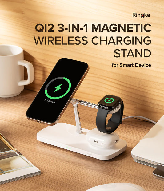 Stand Cargador Inalámbrico Qi2 3in1 Ringke