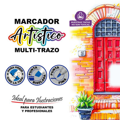 Marcador permanente multi-trazo x 60 Unds OE-525-60