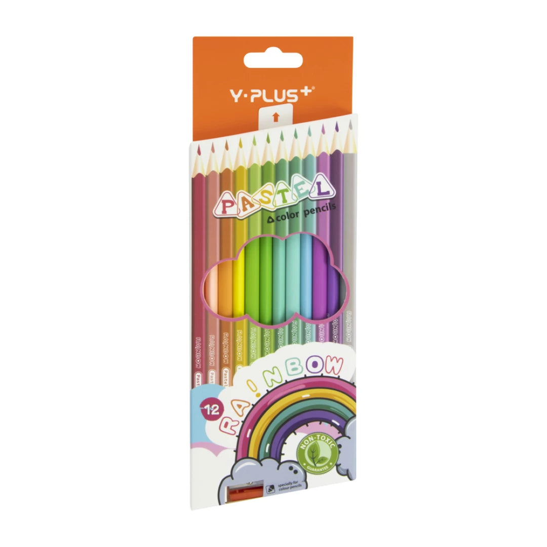 CRAYON Y-PLUS PC200100 12 COLORES PASTEL LARGO