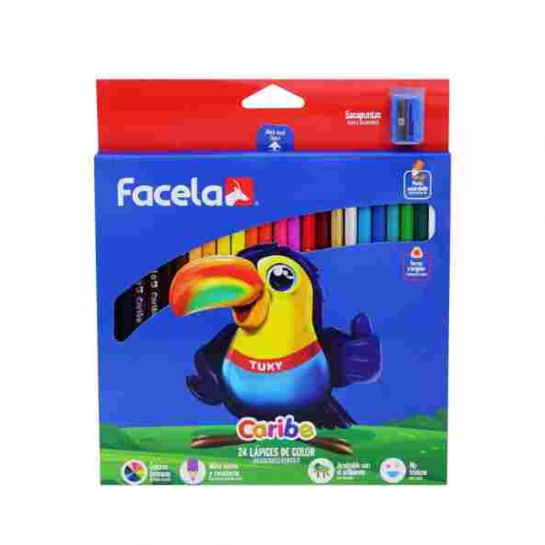 CRAYON FACELA LARGO 24 COLORES