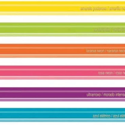 CRAYON FABER CASTELL 12 COLORES LARGO HEX + 6 NEON